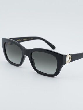 Salvatore Ferragamo SF1012S 001 Sunglasses Black Rectangle Frame, Grey Lenses